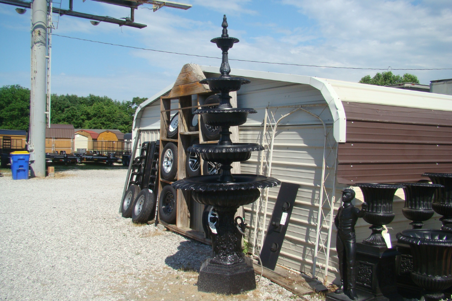 5 tier black aluminium fountain in lot
