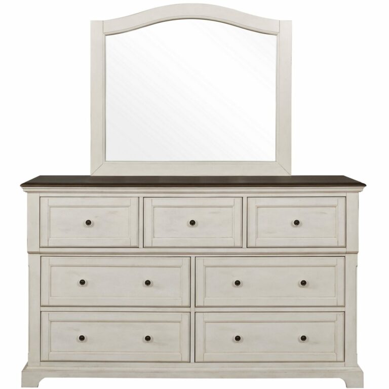 farmhouse style bedroom furniture drawers with mirror