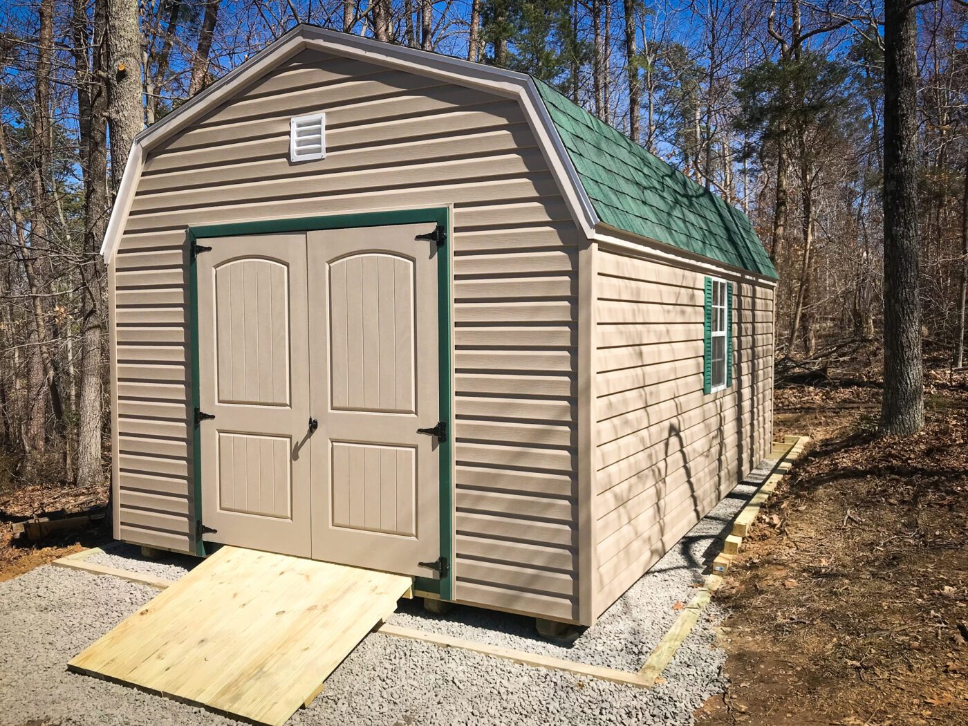 gaming shed with double doors