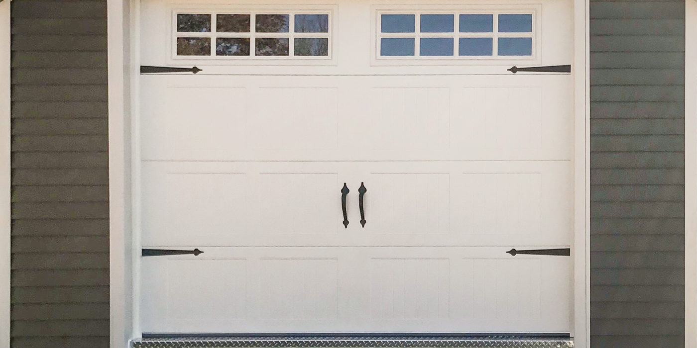 modern prefab cabin garage door