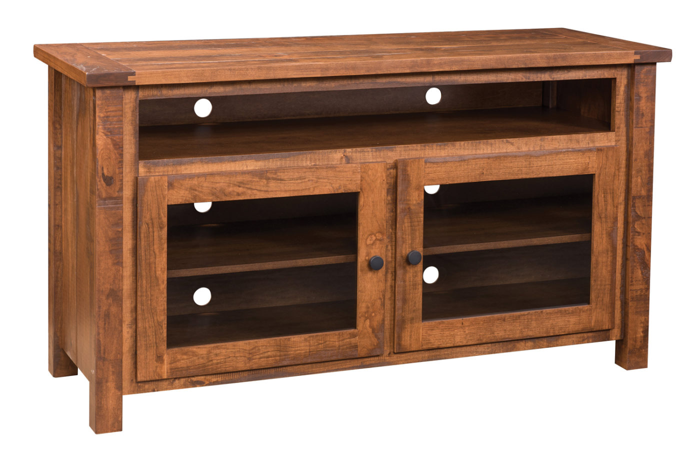 natural wood mahogany tv stand