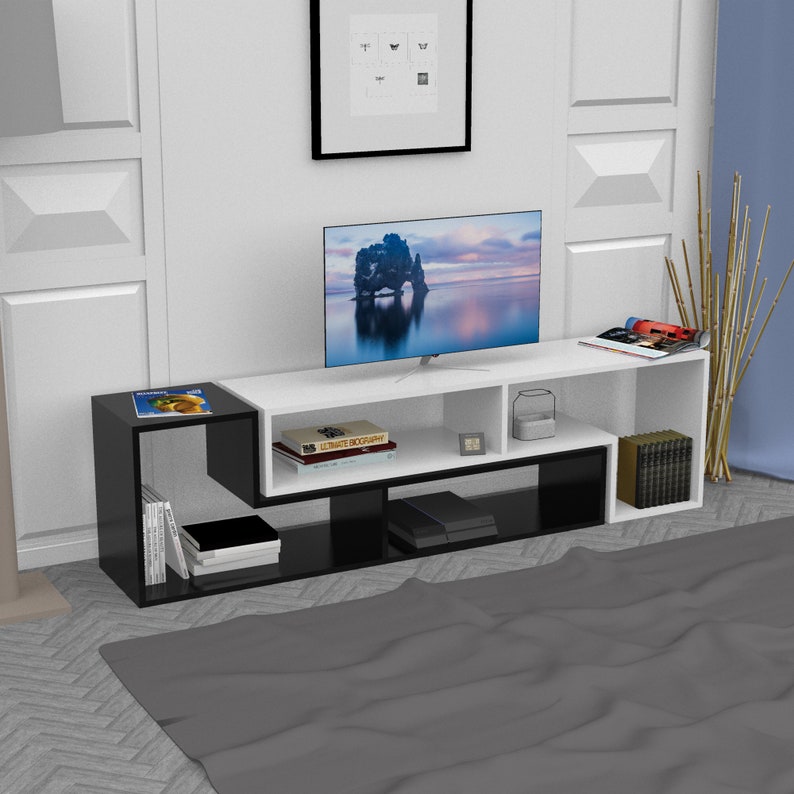 minimalist natural wood tv stand