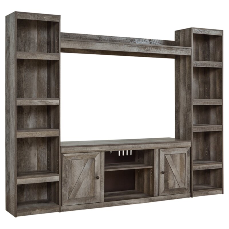 natural wood tv stand hutch