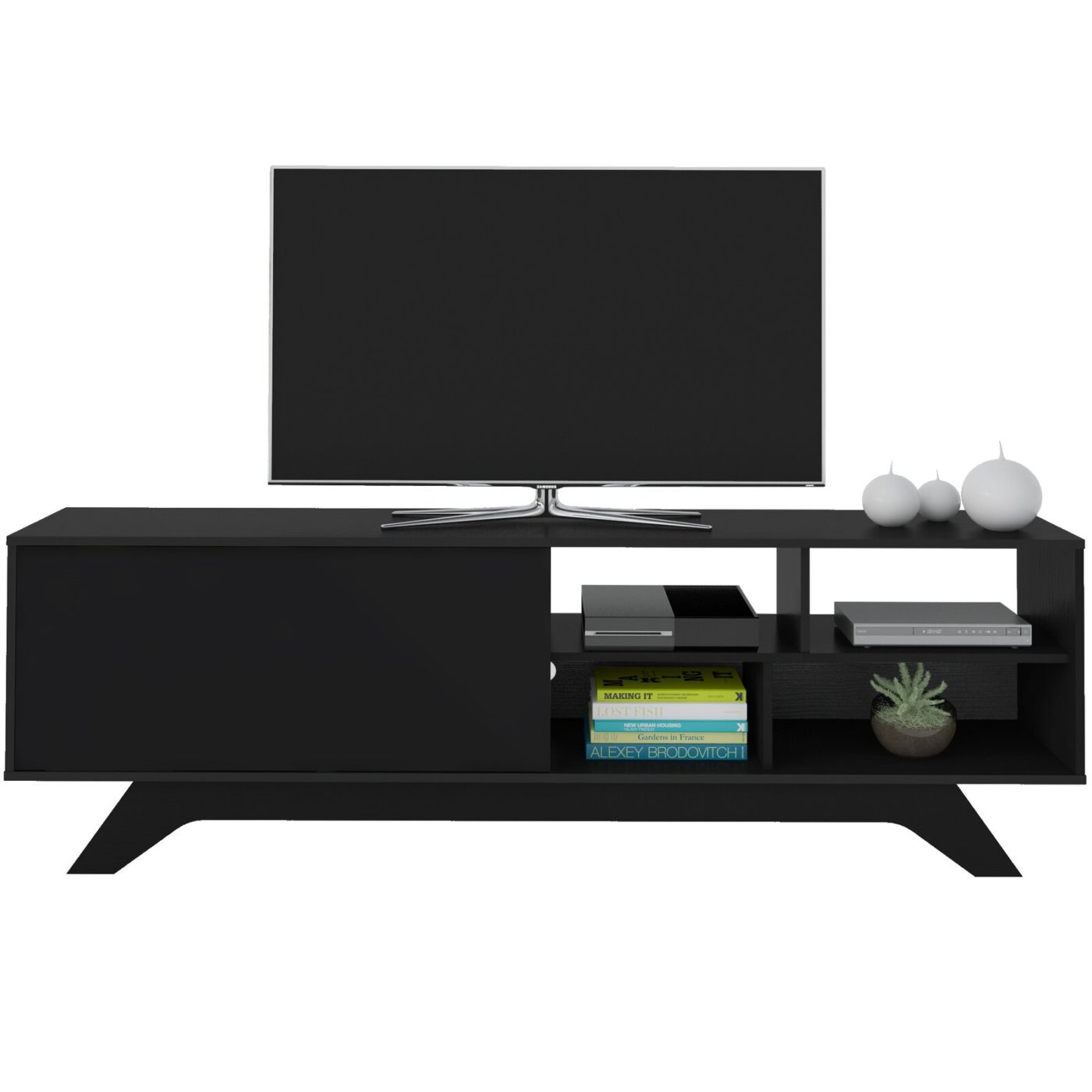 scandanavian natural wood tv stand