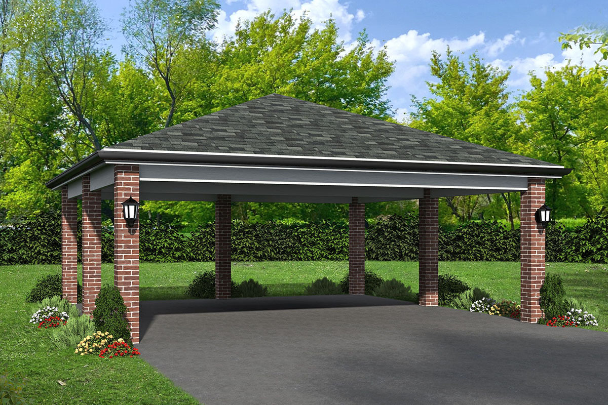 hip roof carport for 3 car sizes