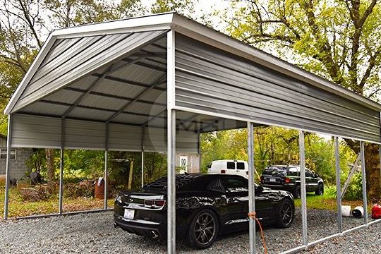 vertical roof metal carport size