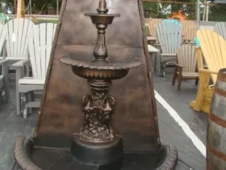 wall fountain with bronze accent