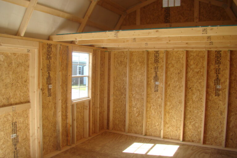 10x20 Lofted Garden Shed Interior