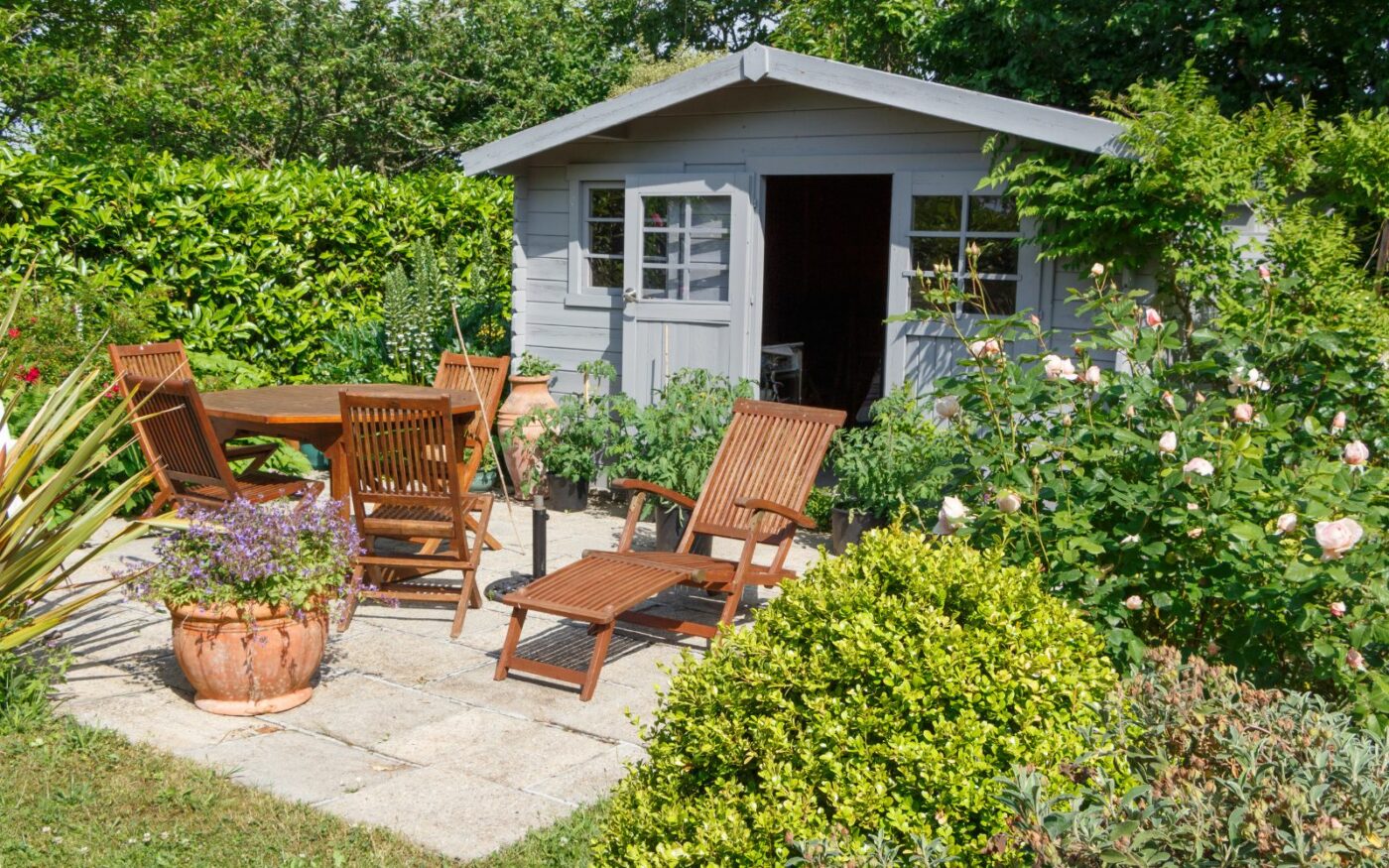 Garden Shed Ideas- Landscaping with Patio