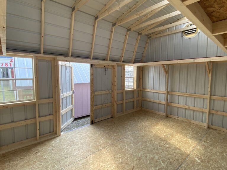 12X16 Lofted Garden Shed interior