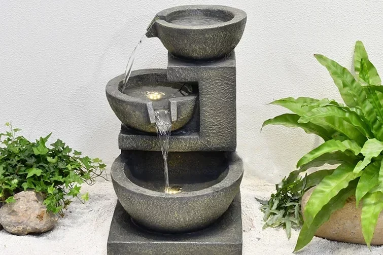 stone backyard fountain that that is self contained