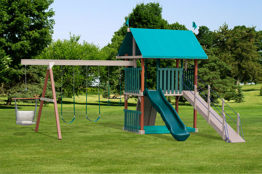a play set with swings and a slide in Louisville KY