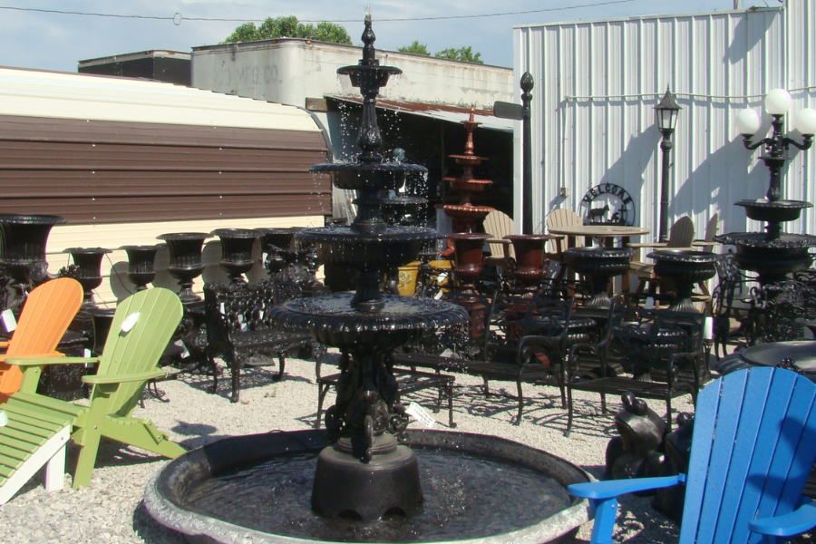 black cast iron aluminum fountain