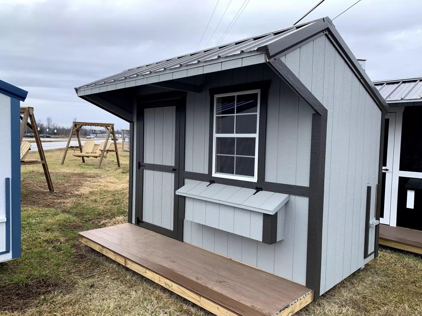 a grey chicken coop in Clarksville TN