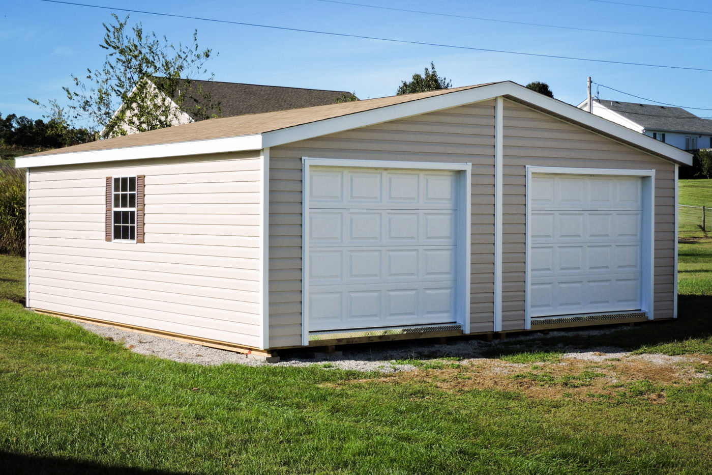 double wide pre built garages