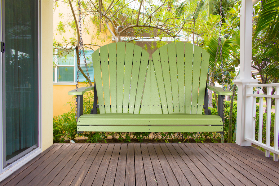 green porch swing in Morgantown, KY