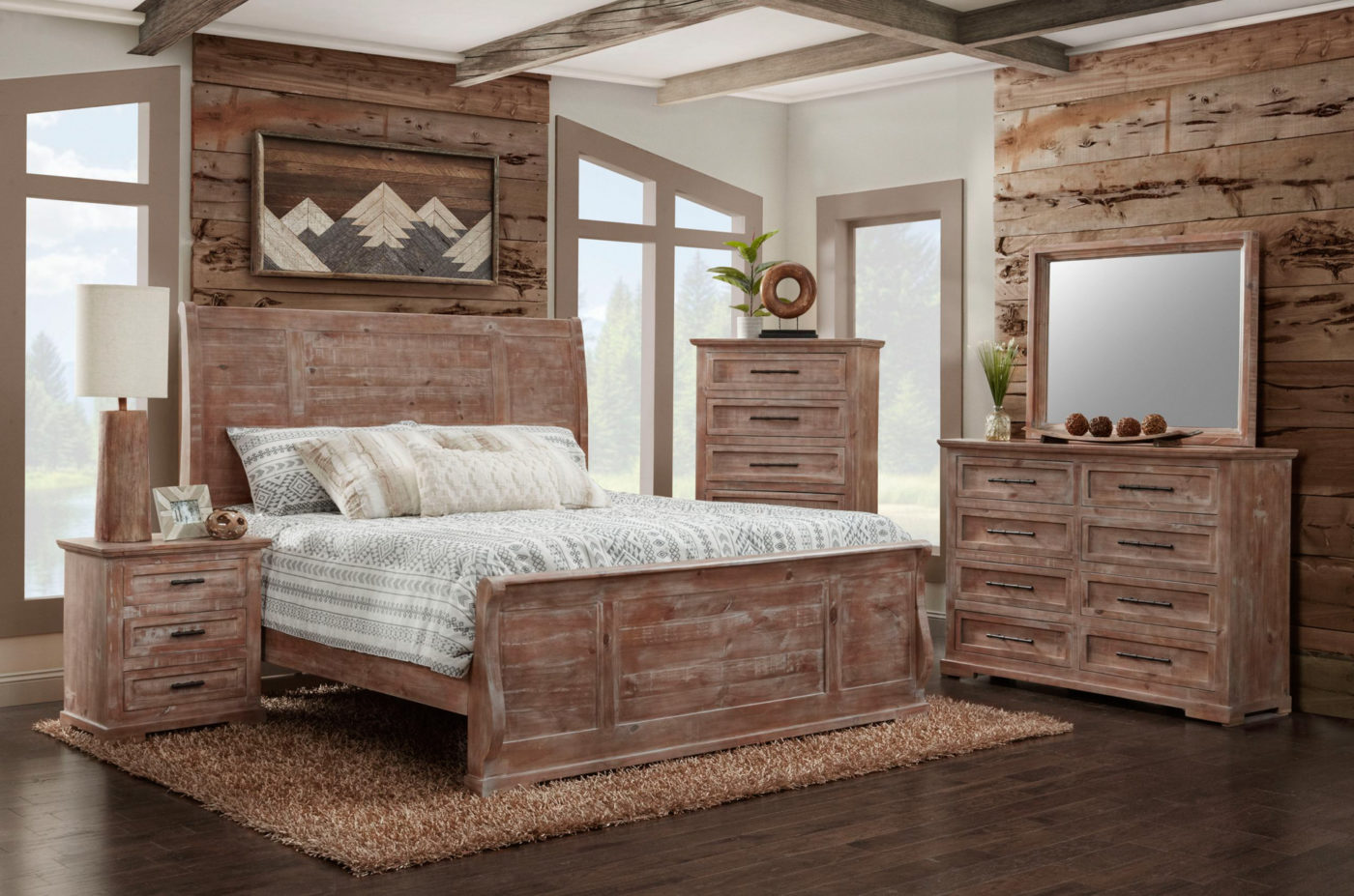 Wood bedroom outlet sets