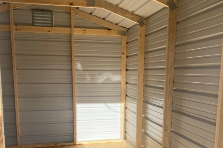 interior of a 9x12 shed