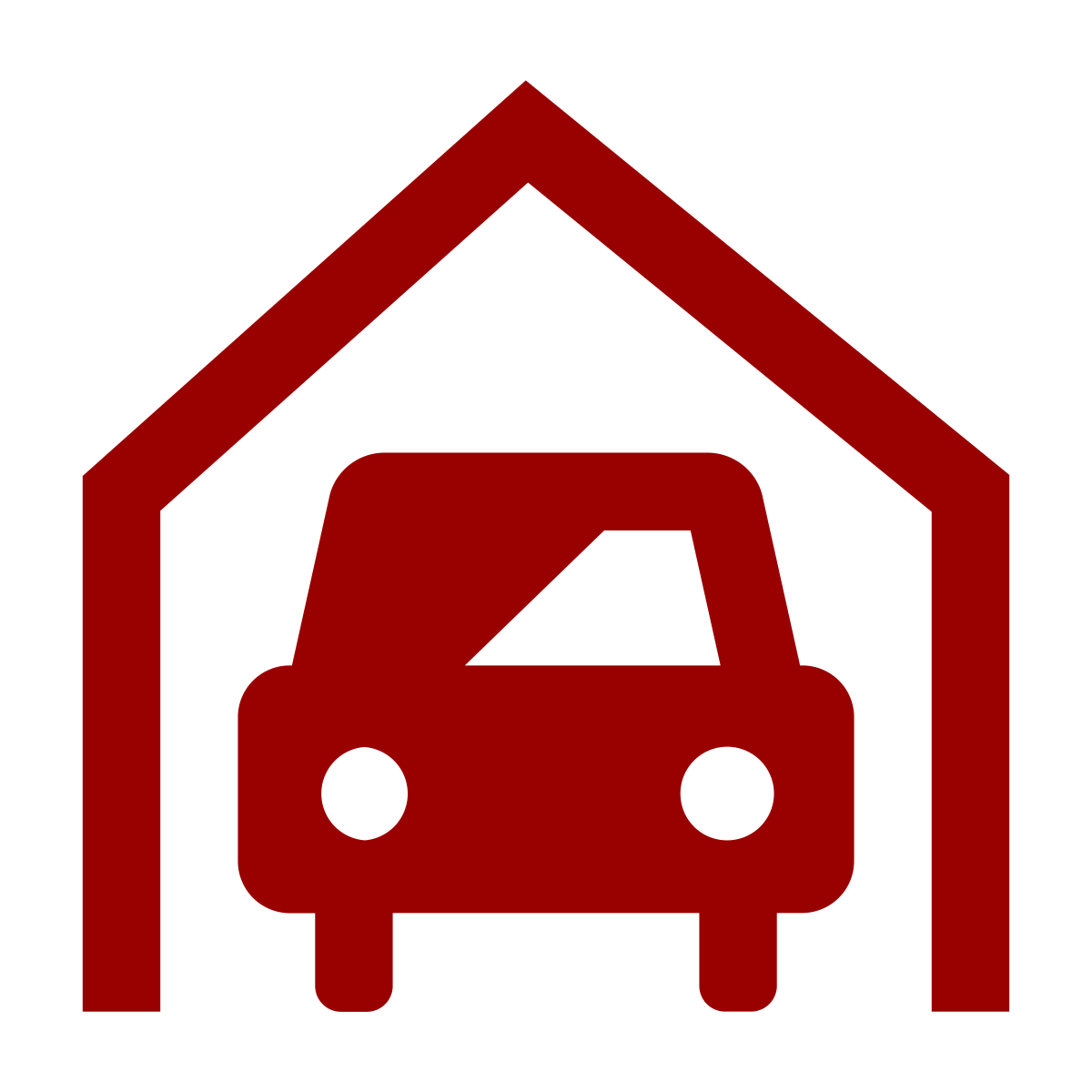 single car parked inside 12x20 vinyl ranch garage